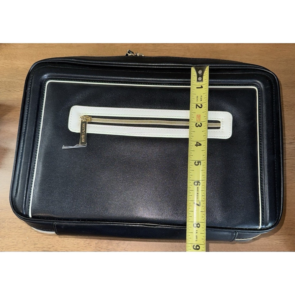 Estee Lauder Makeup Case Travel Bag Cosmetic Toiletries Organizer Black Gold - Picture 4 of 5